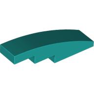 Lego Brick Curved 4 x 1 No Studs [Stud Holder with Symmetric Ridges] / Dark Turquoise