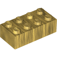 Lego Brick 2 x 4 / Chrome Gold