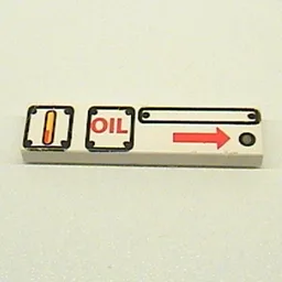 Tile 1 x 4 with Three Panels, 'OIL' and Arrow Right Print