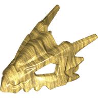 Lego Creature Body Part, Dragon Head Upper Jaw, Hollow Eyes, Spikes / Pearl Gold