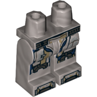 Lego Hips and Flat Silver Legs with Dark Blue/Tan Armour Plating (Iron Man) / Flat Silver