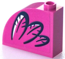 Slope, Curved 3 x 1 x 2 with Hollow Stud with 3 Dark Blue Feathers with White Highlights Pattern Model Left Side (Sticker) - Set 41433