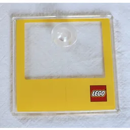 Duplo Doll, Cabinet Door with Knob, with Yellow Border and Lego Logo Print / Trans-Clear
