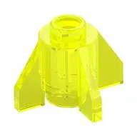 Brick Round 1 x 1 with Fins, Open Stud / Trans-Neon Green