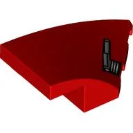 Brick Wedged, Curved 4 x 2 with Stud Notch Right with Headlight Print / Red