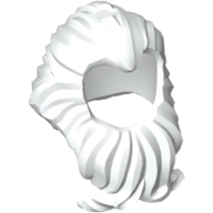 Lego Hair Swept Back with Long Beard / White