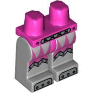 Lego Hips and Light Bluish Gray Legs with Silver Mechanical Belt with Hearts, Riveted Knees and Feet Print [Col11-16] / Dark Pink