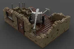 Dark Tan WW2 Building Ruins