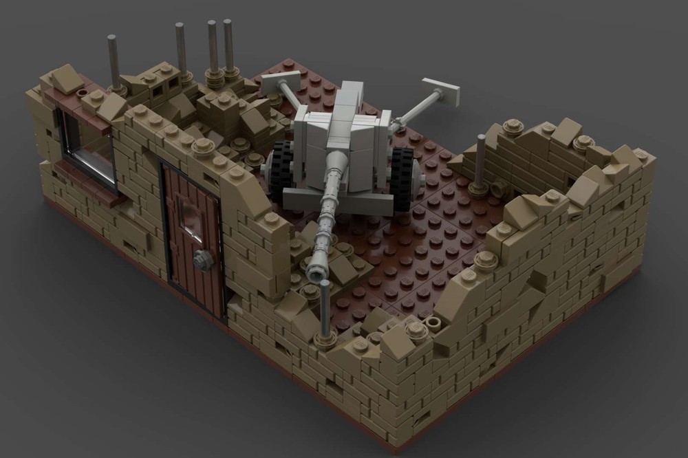 Lego Dark Tan WW2 Building Ruins