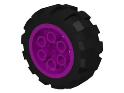Wheel 20 x 30 Balloon Medium, with Black Tire 20 x 30 Balloon Medium (6582 / 6581) / Purple