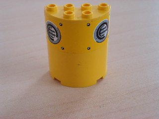 Lego Cylinder Half 2 x 4 x 4 with Vent Holes Pattern (Sticker) - Set 8250