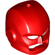 Lego Helmet / Mask, with Chin Guard, Pin Hole in Top / Red