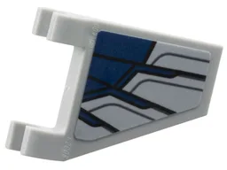 Flag 2 x 2 Trapezoid with Flared Edge with Dark Blue Wing Armor Plates, Black Outlines and Dark Bluish Gray Lines Pattern on Both Sides (Stickers) - Set 76292