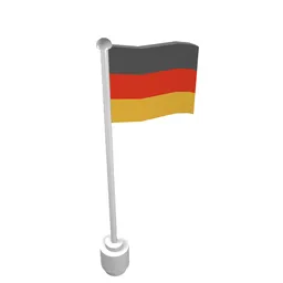Flag on Flagpole, Wave with Germany Print / White