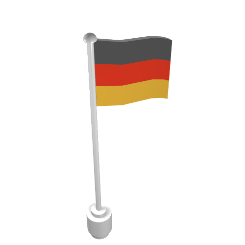 Lego Flag on Flagpole, Wave with Germany Print / White
