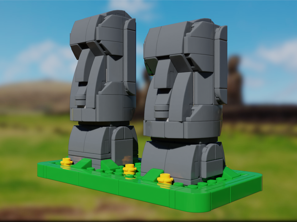 Lego Moai (Easter Island statues)