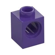 Technic Brick 1 x 1 with Pin Hole / Dark Purple