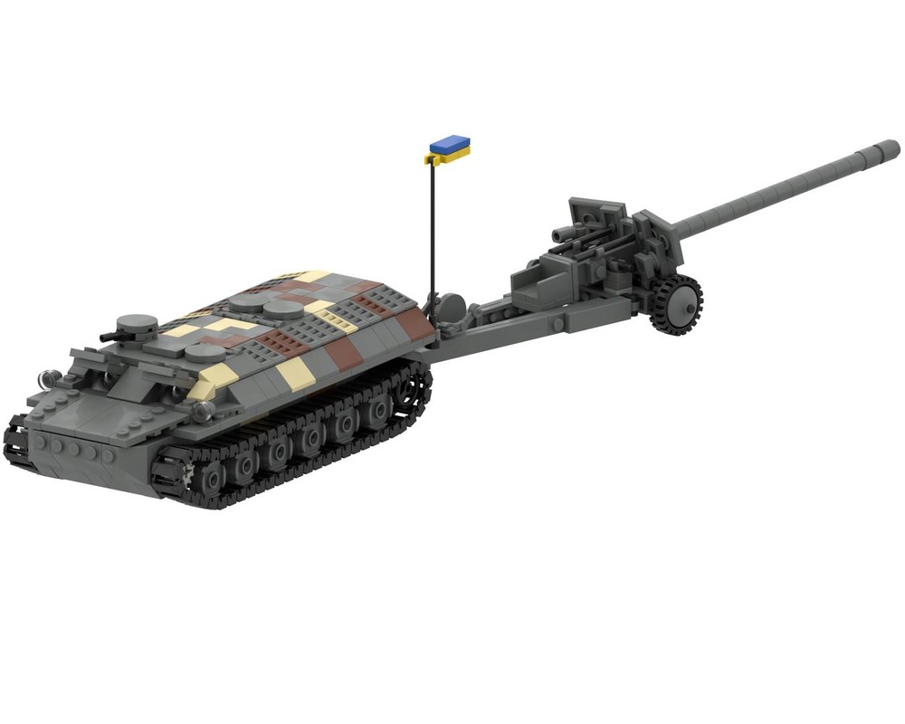 Lego Ukrainian towed anti-tank gun - MT-12 + MT-LB