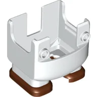 Nintendo Figure, Legs and Overalls with Two Front Studs and Reddish Brown Feet, with Internal Prongs for Fire Suit / White