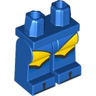 Lego Hips with Blue Legs, Yellow Thighs, Black Toes Print / Blue