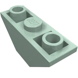 Brick Sloped Inverted 45° 3 x 1 Double with 2 Completely Open Studs / Sand Green