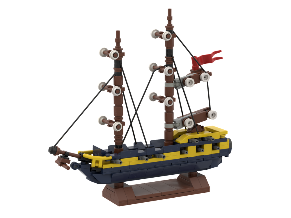 Lego HMS Interceptor – Fabric Sails Edition