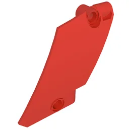 Technic Panel Curved 5 x 7 Parallelogram Right / Red