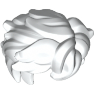 Lego Hair Tousled and Sticking Out on Both Sides / White