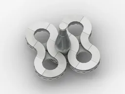 Spinning Top #07 Geometric - Silver