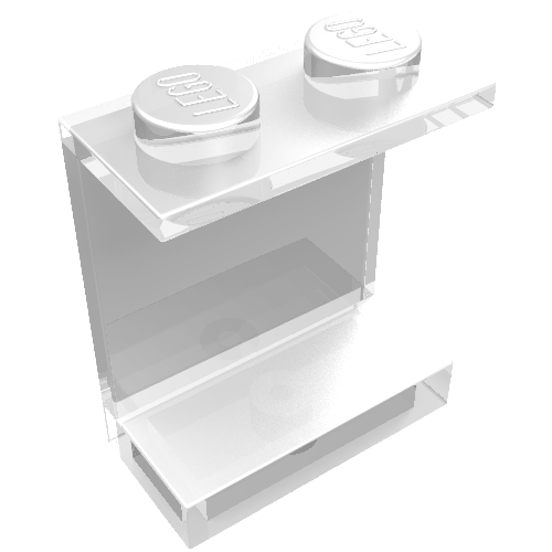 Lego Panel 1 x 2 x 2 [Solid Studs] / Trans-Clear