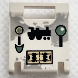 Box 2 x 2 x 2 Door with Slot and Locomotive Controls Print / White