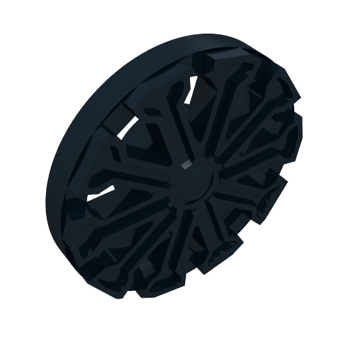 Lego Wheel Cover 10 Spoke T Shape - for Wheel 18976 / Black