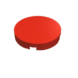 Tile Round 2 x 2 with Bottom Stud Holder / Red