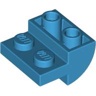 Lego Brick Curved Inverted 2 x 2 with 1 x 2 Cutouts / Dark Azure
