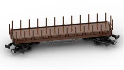 Flatcar with stakes