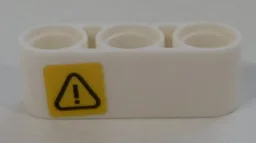 Technic, Liftarm Thick 1 x 3 with Exclamation Mark in Danger Triangle Pattern Model Left Side (Sticker) - Set 42100