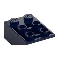 Brick Sloped Inverted 33° 3 x 2, No Connections between Studs, Ovoid Bottom Pin / Dark Blue