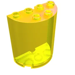 Cylinder Half 2 x 4 x 4 / Trans-Yellow