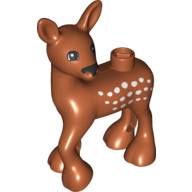 Lego Duplo Animal Deer Female / Doe, Black Eyes / Dark Orange