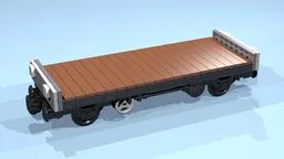4-Wheel Flatbed Wagon (SNOT, gray-brown, 8 studs wide)