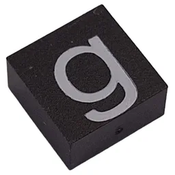 Modulex Tile 2 x 2 with White 'g' Print, without Internal Supports / Modulex Tile Brown