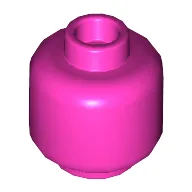 Minifig Head [Plain] [Hollow Stud] / Dark Pink