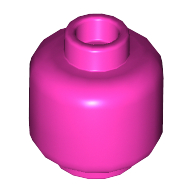 Lego Minifig Head [Plain] [Hollow Stud] / Dark Pink