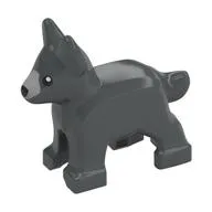 Animal, Dog, Small (Puppy), Alsatian / German Shepherd with Light Bluish Grey Snout, Black Nose, Eyes Print