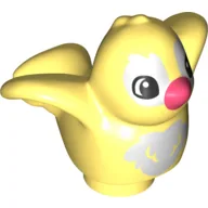 Duplo Animal Bird with White Chest and Coral Beak Print / Bright Light Yellow