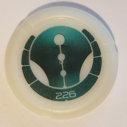 Lego Large Figure Throwing Disc, Kanoka, Ga-Metru 226 Print / Glow In Dark Opaque