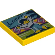 Tile 2 x 2 with Latin Dance Print / Yellow