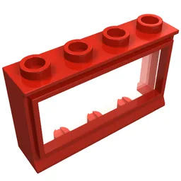 Window 1 x 4 x 2 Classic with Short Sill [Complete] / Red