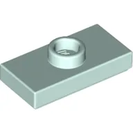 Plate Special 1 x 2 with 1 Stud with Groove and Inside Stud Holder (Jumper) / Light Aqua