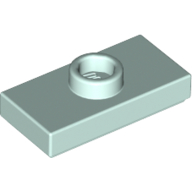 Lego Plate Special 1 x 2 with 1 Stud with Groove and Inside Stud Holder (Jumper) / Light Aqua